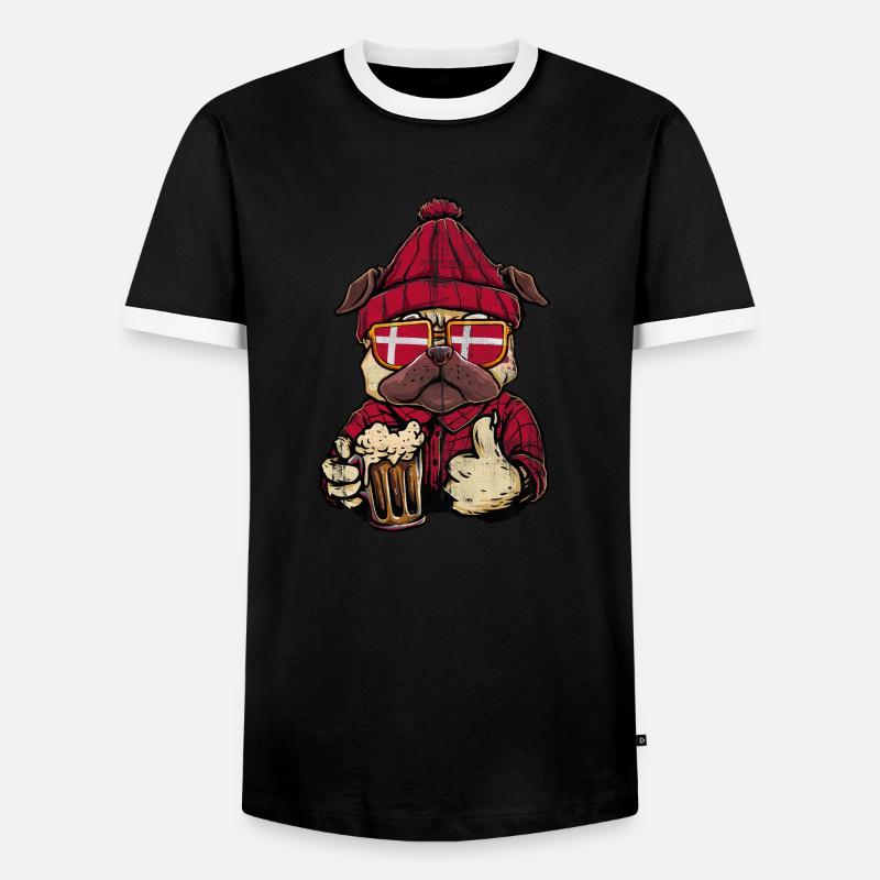 Denmark - Men's Ringer Shirt - black/white