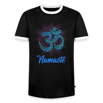 namaste - Männer Kontrast-T-Shirt - Schwarz/Weiß - Vorne - AI Model Female 172 light (172cm) & AI Model Male 178 light (178cm)