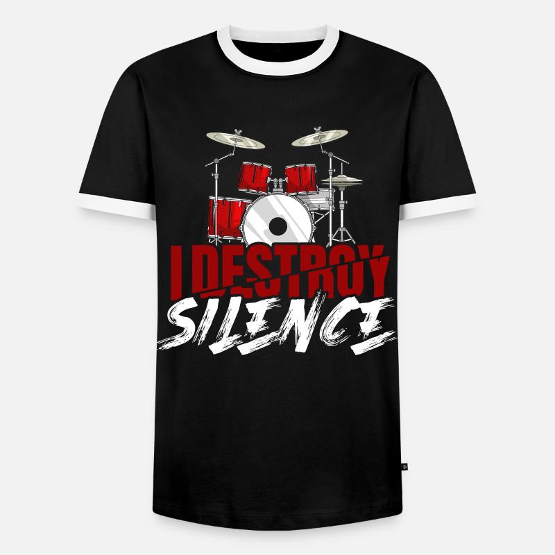 Drums - Men's Ringer Shirt - black/white