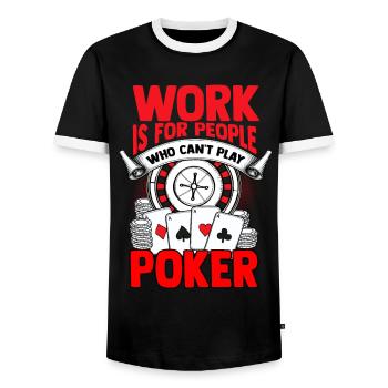 poker - T-shirt contrasté Homme - noir/blanc - Devant - AI Model Female 172 light (172cm) & AI Model Male 178 light (178cm)