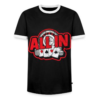poker - T-shirt contrasté Homme - noir/blanc - Devant - AI Model Female 172 light (172cm) & AI Model Male 178 light (178cm)