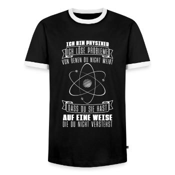Physik Physiker - Männer Kontrast-T-Shirt - Schwarz/Weiß - Vorne - AI Model Female 172 light (172cm) & AI Model Male 178 light (178cm)