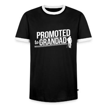 Promu grand-père grand-père grand-père grand-père grand-père - T-shirt contrasté Homme - noir/blanc - Devant - AI Model Female 172 light (172cm) & AI Model Male 178 light (178cm)