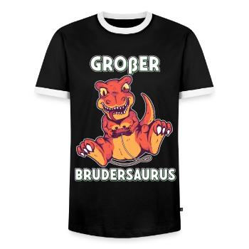Großer Brudersaurus 2020 Bruder Dino ich werde - Männer Kontrast-T-Shirt - Schwarz/Weiß - Vorne - AI Model Female 172 light (172cm) & AI Model Male 178 light (178cm)