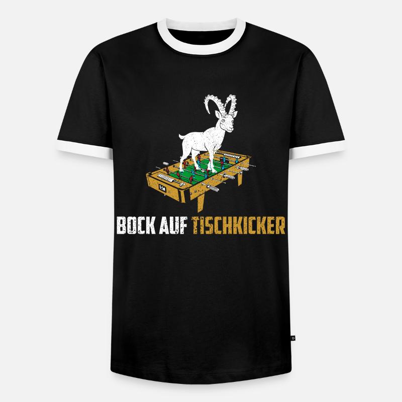 Tischfußball Kicker Tischkicker Geschenk - Männer Kontrast-T-Shirt - Schwarz/Weiß