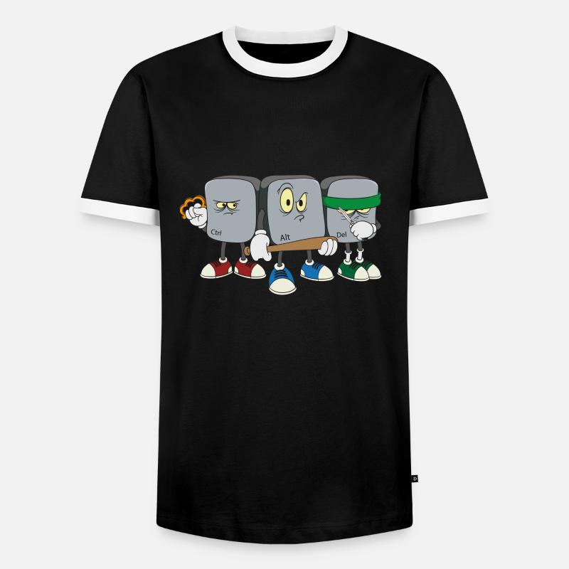 Strg Alt Entf Computer Informatiker Programmierer - Männer Kontrast-T-Shirt - Schwarz/Weiß