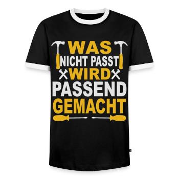 Handwerker Geschenk Handwerk Arbeiter Spruch - Männer Kontrast-T-Shirt - Schwarz/Weiß - Vorne - AI Model Female 172 light (172cm) & AI Model Male 178 light (178cm)