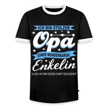 Opa und Enkelin Enkeltochter Großvater Geschenk - Männer Kontrast-T-Shirt - Schwarz/Weiß - Vorne - AI Model Female 172 light (172cm) & AI Model Male 178 light (178cm)