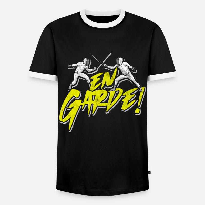 Fechten - Männer Kontrast-T-Shirt - Schwarz/Weiß