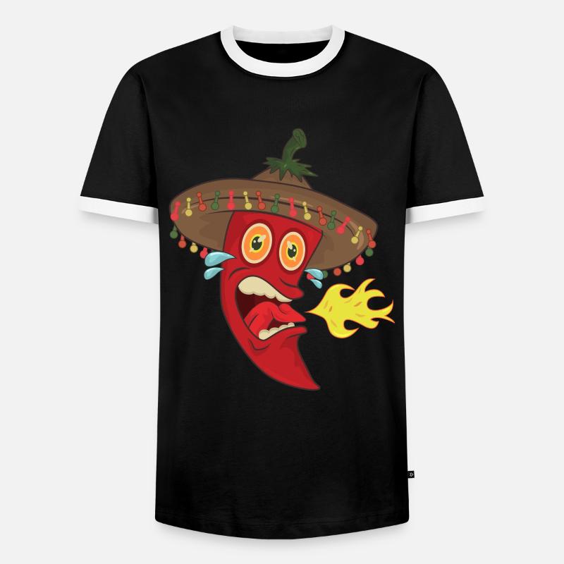 Chilli Kochen Koch - Männer Kontrast-T-Shirt - Schwarz/Weiß