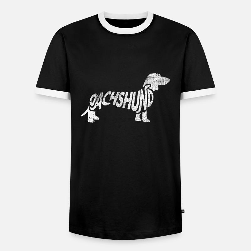 Dackel - Männer Kontrast-T-Shirt - Schwarz/Weiß