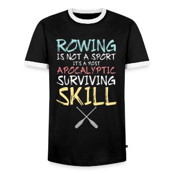 ramer rameur rameur rame à la rame sports nautiques - T-shirt contrasté Homme - noir/blanc - Devant - AI Model Female 172 light (172cm) & AI Model Male 178 light (178cm)