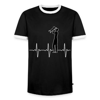 Bester Papa Herzschlag Vatertag Geschenk Sohn - Männer Kontrast-T-Shirt - Schwarz/Weiß - Vorne - AI Model Female 172 light (172cm) & AI Model Male 178 light (178cm)
