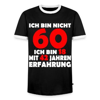 Ich bin nicht 60 Jahre 60 Geburtstag Geschenk - Männer Kontrast-T-Shirt - Schwarz/Weiß - Vorne - AI Model Female 172 light (172cm) & AI Model Male 178 light (178cm)