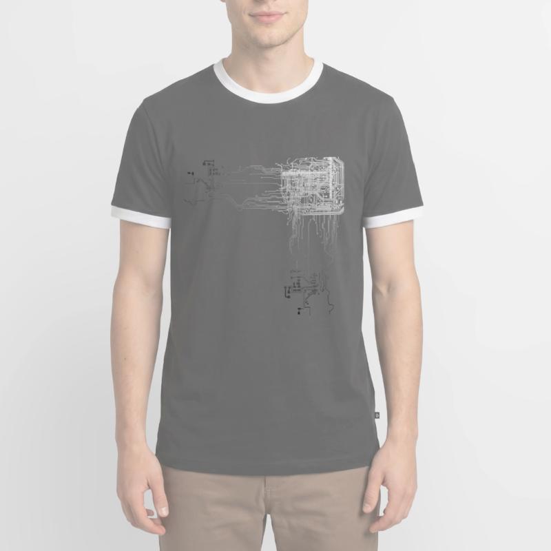 Programmierer CPU Nerd Computerprogrammierer Männer Kontrast-T-Shirt