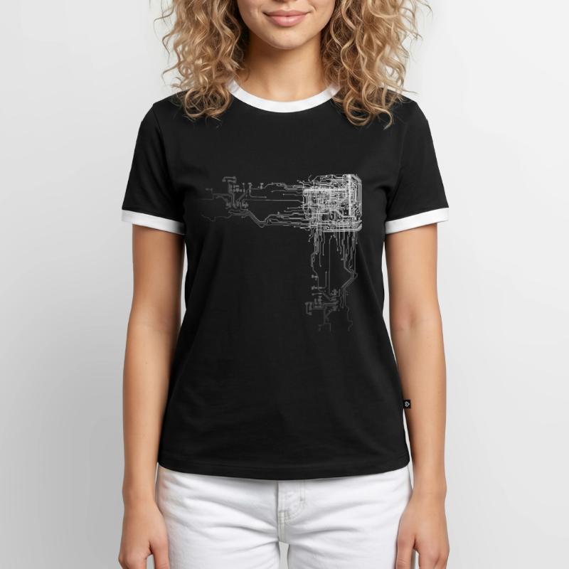 Programmierer CPU Nerd Computerprogrammierer Männer Kontrast-T-Shirt