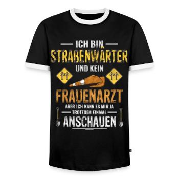 Road caretaker road builder road master - Men's Ringer Shirt - black/white - Front - AI Model Female 172 light (172cm) & AI Model Male 178 light (178cm)
