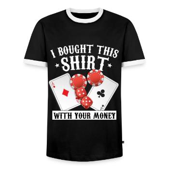 poker - T-shirt contrasté Homme - noir/blanc - Devant - AI Model Female 172 light (172cm) & AI Model Male 178 light (178cm)