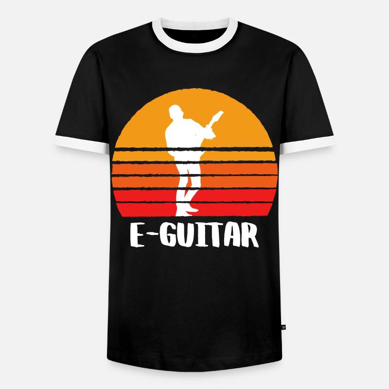 E-Guitar Sunset - Männer Kontrast-T-Shirt - Schwarz/Weiß