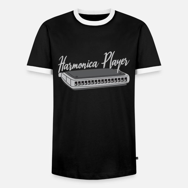 Harmonica Player Harmonica Harmonica cadeau - T-shirt contrasté Homme - noir/blanc