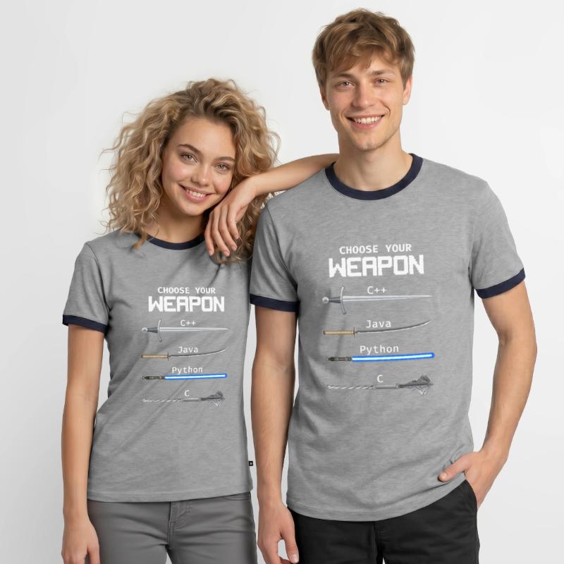 Choisissez votre programmeur Java Python Weapon C T-shirt contrasté Homme