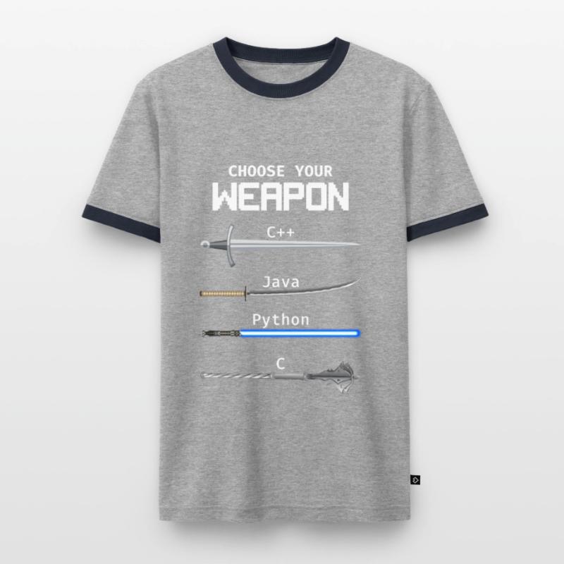 Choisissez votre programmeur Java Python Weapon C T-shirt contrasté Homme