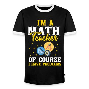 Je suis un professeur de mathématiques Mathématiques Matière Algèbre Equ - T-shirt contrasté Homme - noir/blanc - Devant - AI Model Female 172 light (172cm) & AI Model Male 178 light (178cm)