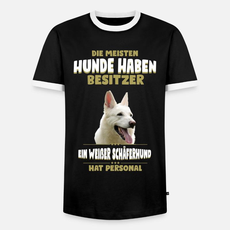 Weisser Schäferhund Tshirt - Weisser Schäferhund - Männer Kontrast-T-Shirt - Schwarz/Weiß