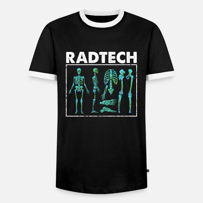 Skeleton x-rays bone radiology - Men's Ringer Shirt - black/white
