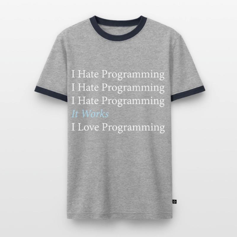 Je déteste le codage du programmeur de programmation T-shirt contrasté Homme