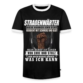 ehre und stolz straßenwärter - Männer Kontrast-T-Shirt - Schwarz/Weiß - Vorne - AI Model Female 172 light (172cm) & AI Model Male 178 light (178cm)