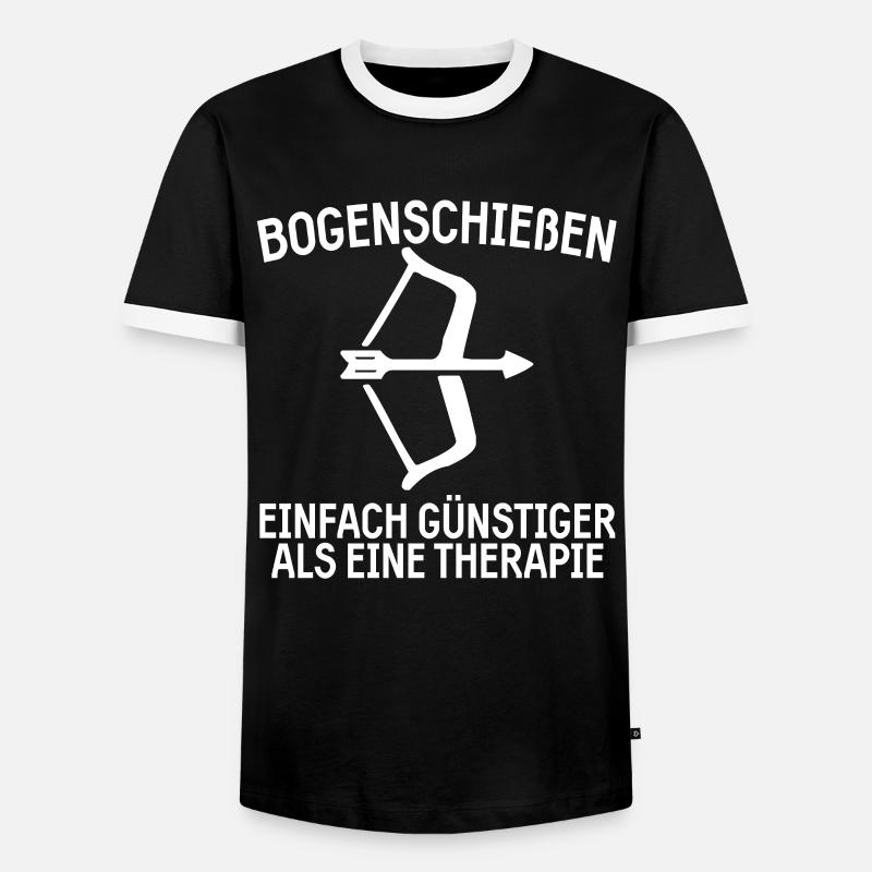Bogensport Bogenschiessen Langbogen Geschenk - Männer Kontrast-T-Shirt - Schwarz/Weiß