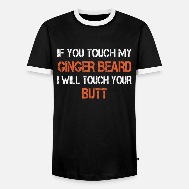 Roter Bart Ginger Bartträger - Männer Kontrast-T-Shirt - Schwarz/Weiß