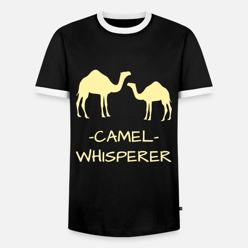 Kamel Flüsterer - Männer Kontrast-T-Shirt - Schwarz/Weiß