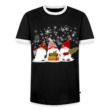 Cadeau de gnome elfes nordiques de Noël - T-shirt contrasté Homme - noir/blanc - Devant - AI Model Female 172 light (172cm) & AI Model Male 178 light (178cm)