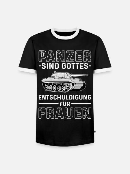 Panzer Gottes Entschuldigung Panzerfahrer - Männer Kontrast-T-Shirt - Schwarz/Weiß