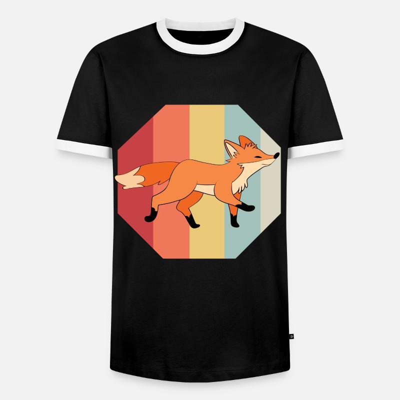 Fox - Men's Ringer Shirt - black/white