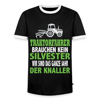 Traktor Trekker Landwirtschaft Landwirte Bauern - Männer Kontrast-T-Shirt - Schwarz/Weiß - Vorne - AI Model Female 172 light (172cm) & AI Model Male 178 light (178cm)