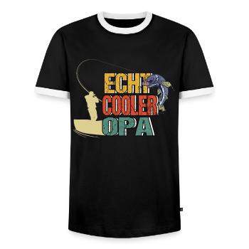 Angler Opa Rentner Vatertag Lustig Spruch Geschenk - Männer Kontrast-T-Shirt - Schwarz/Weiß - Vorne - AI Model Female 172 light (172cm) & AI Model Male 178 light (178cm)