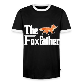 Fuchs - Männer Kontrast-T-Shirt - Schwarz/Weiß - Vorne - AI Model Female 172 light (172cm) & AI Model Male 178 light (178cm)