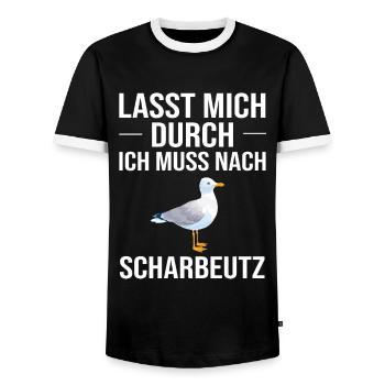 Scharbeutz Ostsee Urlaub - Männer Kontrast-T-Shirt - Schwarz/Weiß - Vorne - AI Model Female 172 light (172cm) & AI Model Male 178 light (178cm)
