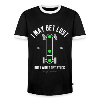 Syncro cool saying for bus fans - Men's Ringer Shirt - black/white - Front - AI Model Female 172 light (172cm) & AI Model Male 178 light (178cm)