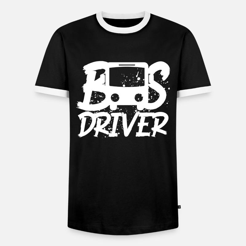 Bus driver bus - Men's Ringer Shirt - black/white