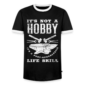 Blacksmith hobby funny saying - Men's Ringer Shirt - black/white - Front - AI Model Female 172 light (172cm) & AI Model Male 178 light (178cm)