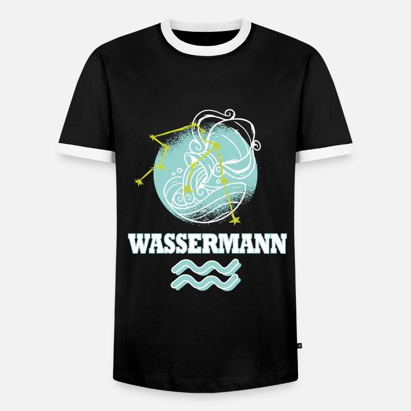 Sternzeichen Wassermann mit Sternenbild - Männer Kontrast-T-Shirt - Schwarz/Weiß