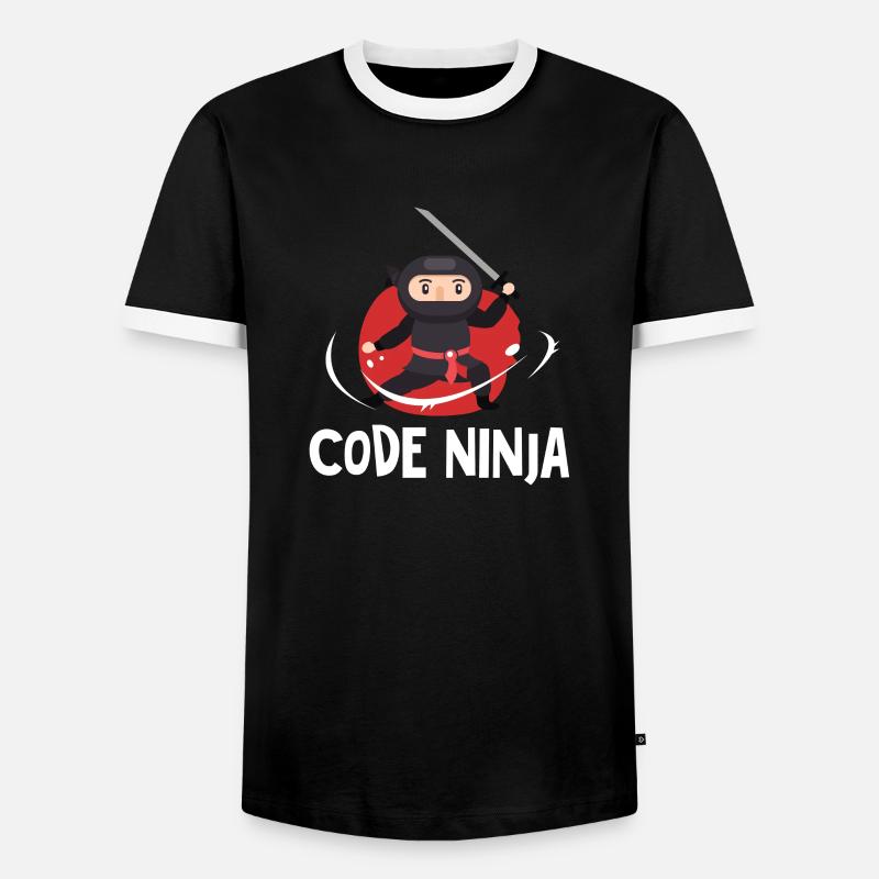 Code ninja programming - Men's Ringer Shirt - black/white
