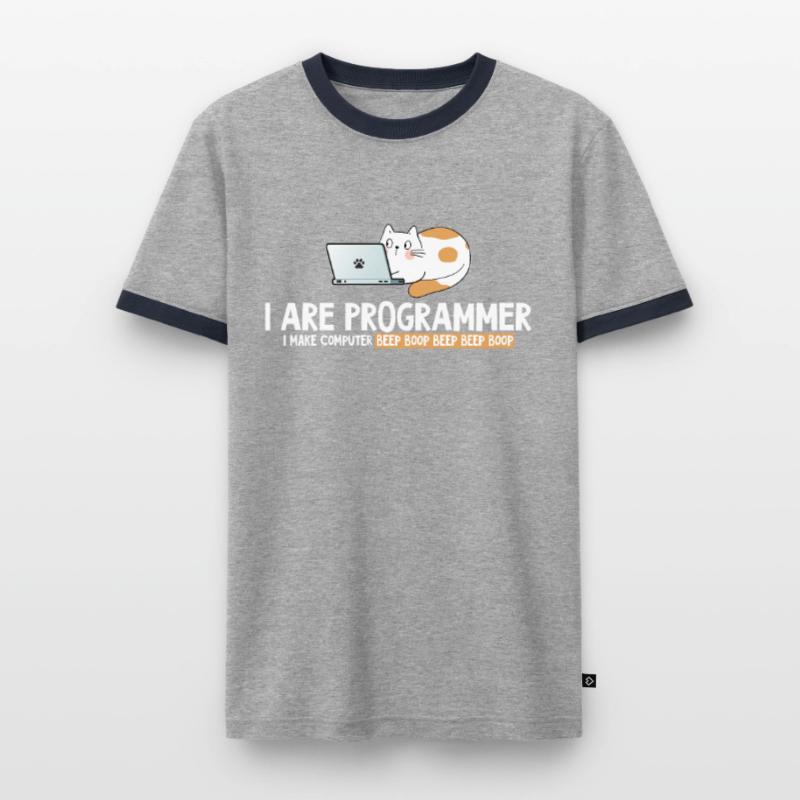 Ich programmierer Katzenprogrammierer Männer Kontrast-T-Shirt