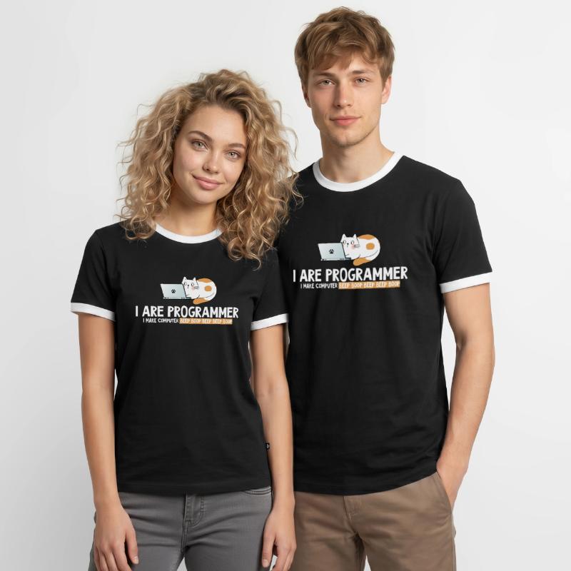 Ich programmierer Katzenprogrammierer Männer Kontrast-T-Shirt