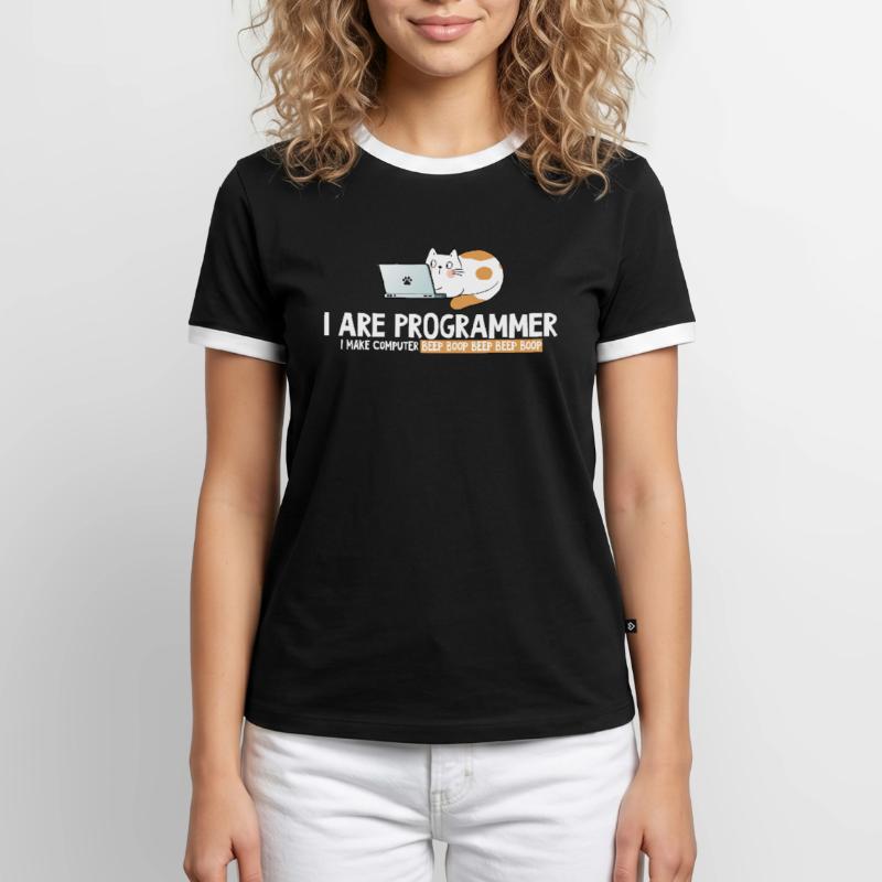 Ich programmierer Katzenprogrammierer Männer Kontrast-T-Shirt