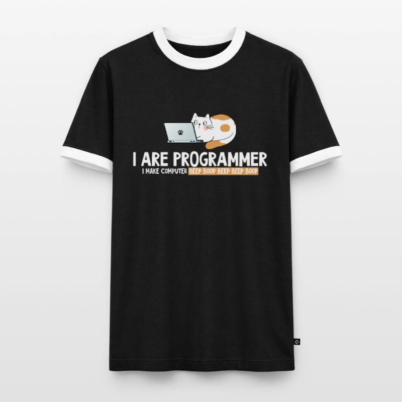 Ich programmierer Katzenprogrammierer Männer Kontrast-T-Shirt